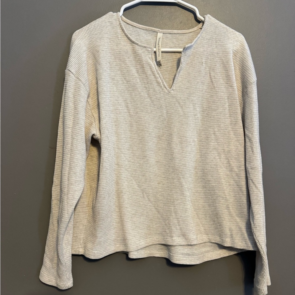 Babaton Cream Long Sleeve Top